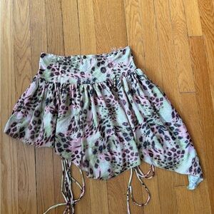 Peppermayo Multicolor Leopard Print High Low Skirt